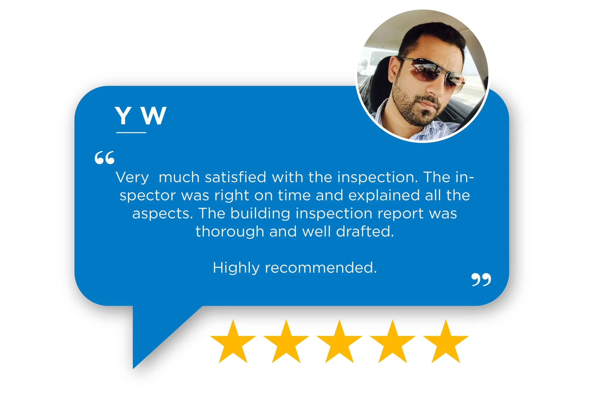 5 Star Customer Reviews - for Practical Completion inspection serivces