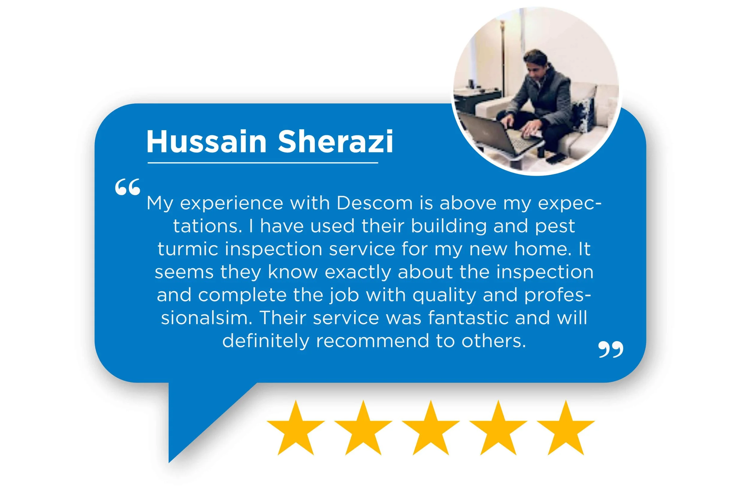 5 Star Customer Reviews - for Building inspection serivces