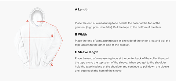 size chart for sancti couture premium hoodie