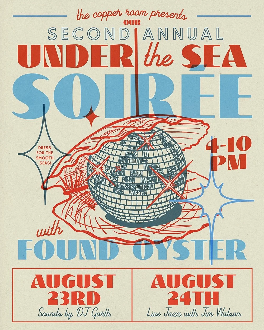 Join us for the 2nd Annual Under the Sea Soir&eacute;e with our friends @foundoyster August 23rd and August 24th! Reservations still available on Resy, link in bio 🔗
