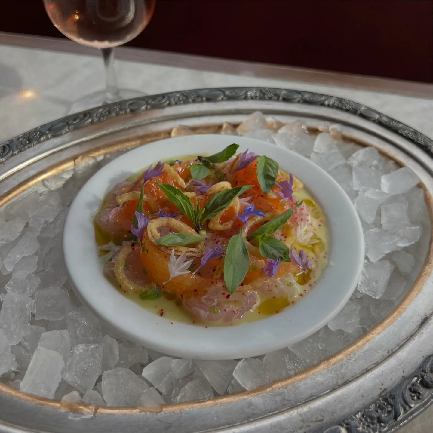 Halibut, pumelo, kaffir lime