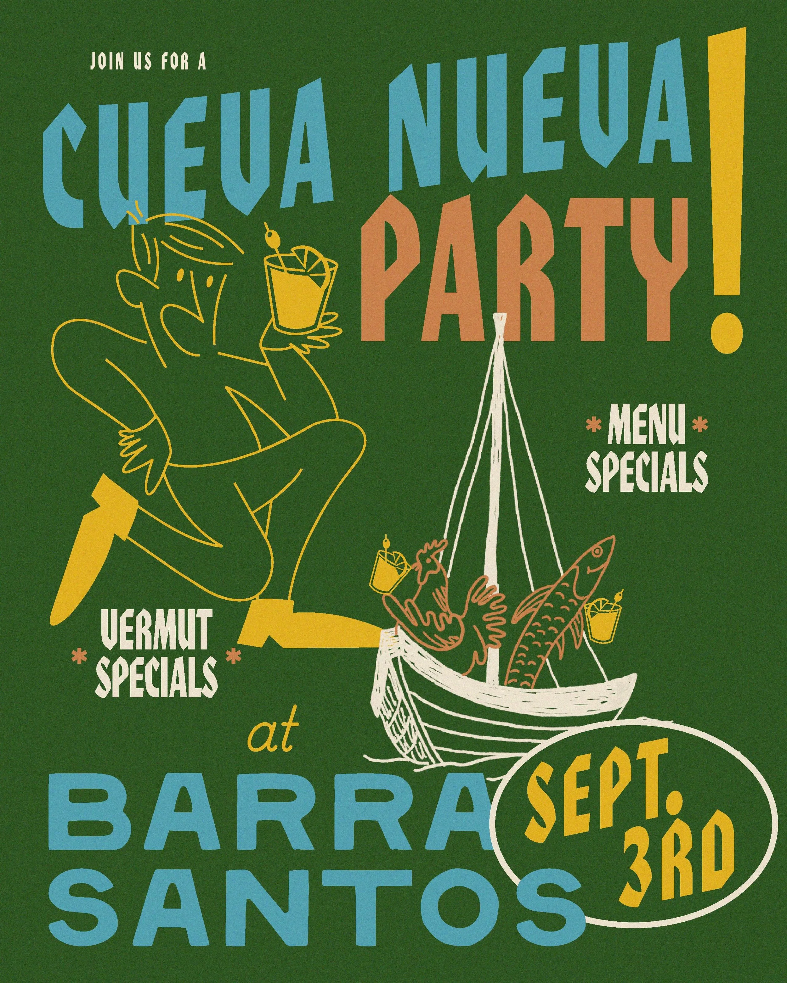Exciting news, @cuevanueva is coming to party at barra on THURSDAY! 

The Cueva Nueva boys will be in house, we&rsquo;re cooking up a vermut spritz and Chef is whipping up some menu specials for the occasion 🤌

Come hang, it&rsquo;ll be a blast!