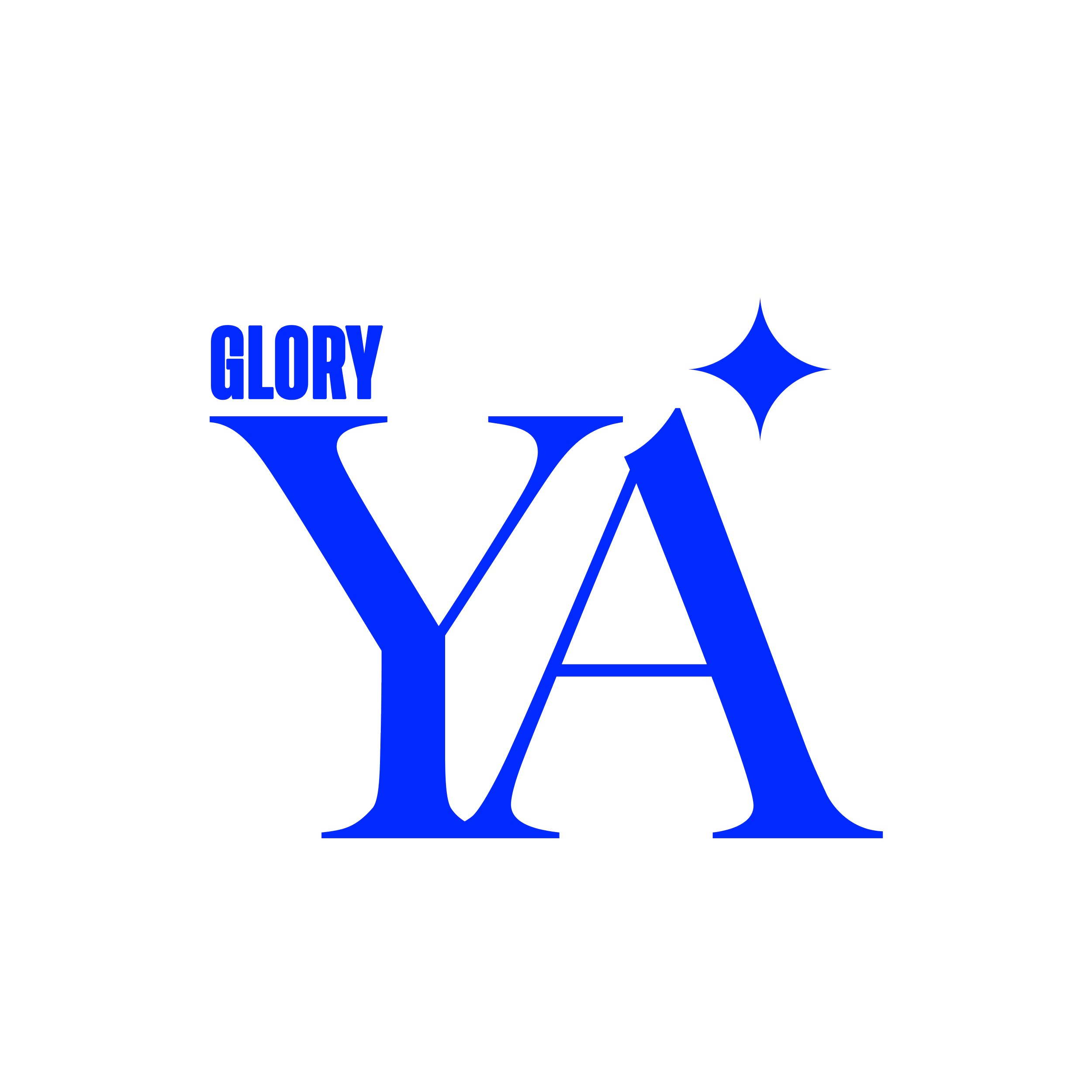 Black background with blue and white text and star shapes. The text reads 'SUPERBOWL LVII GLORY'.