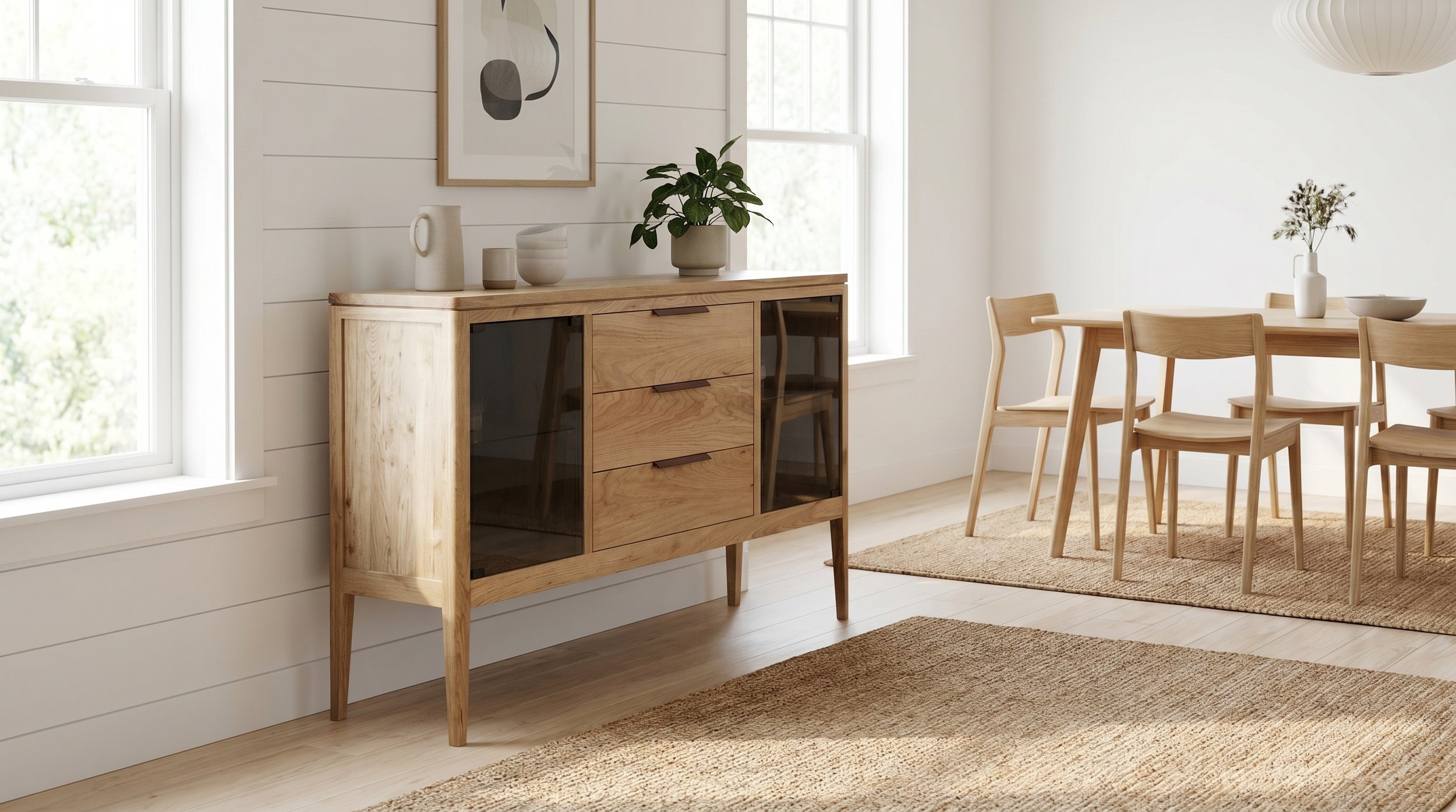 Buffet en bois dans la cuisine