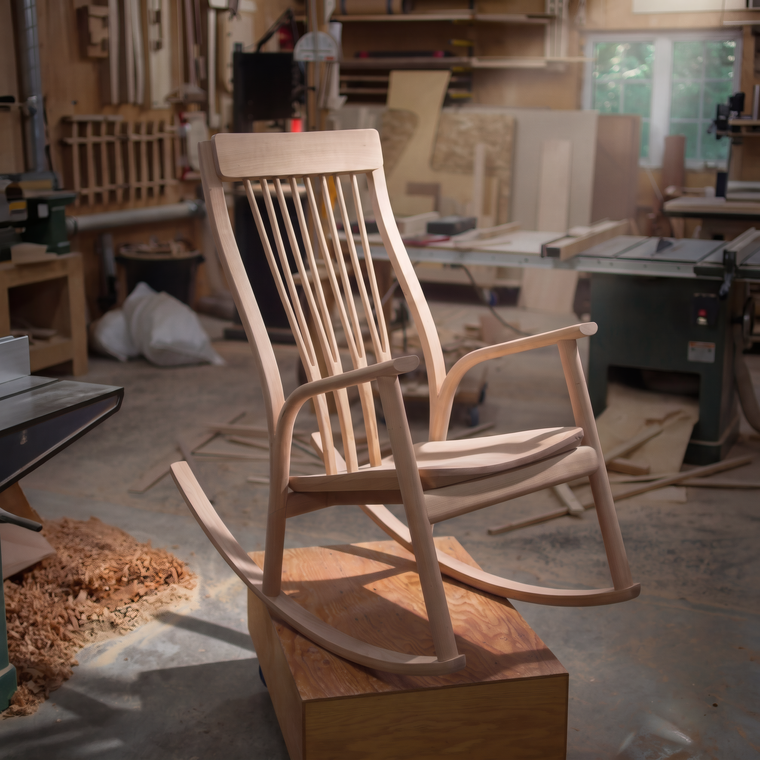 Chaise berçante en bois