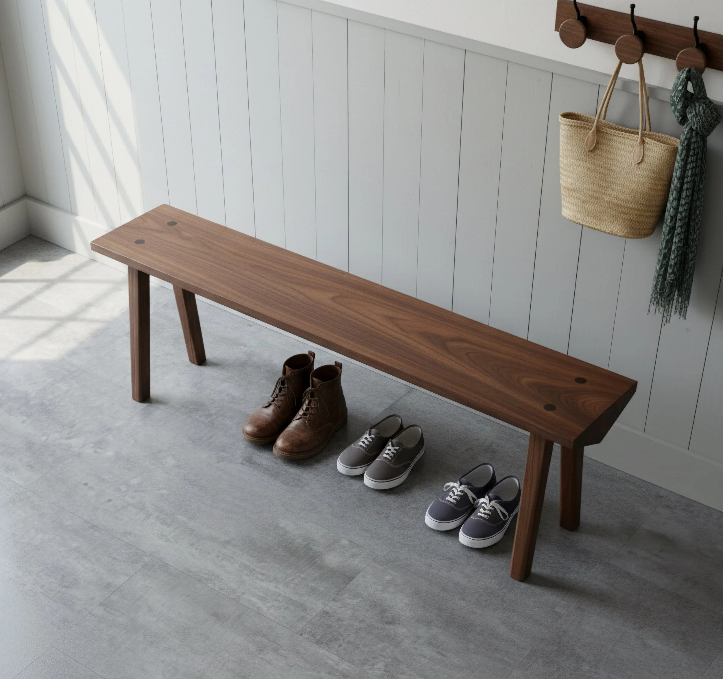 Banc en bois pour l'entrée