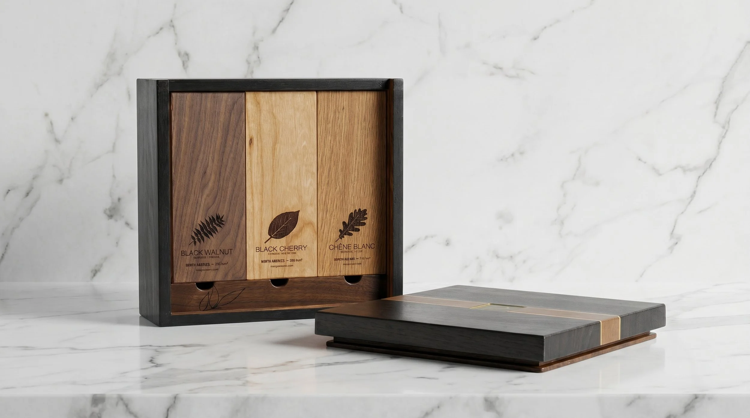 Coffret d'échantillon de bois
