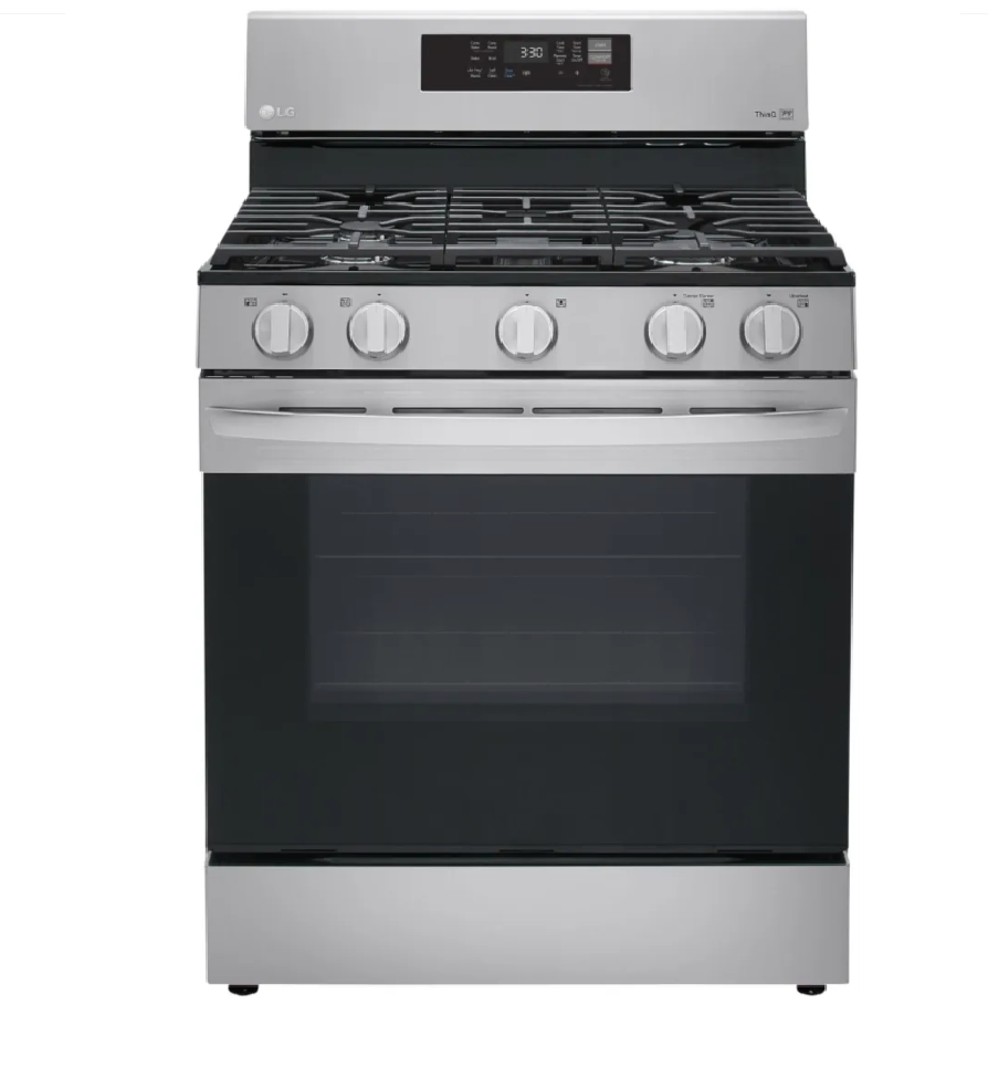 LG - 5.8 Cu. Ft. Smart Freestanding Gas True Convection Range with EasyClean and AirFry in Stainless Steel- LRGL5823S