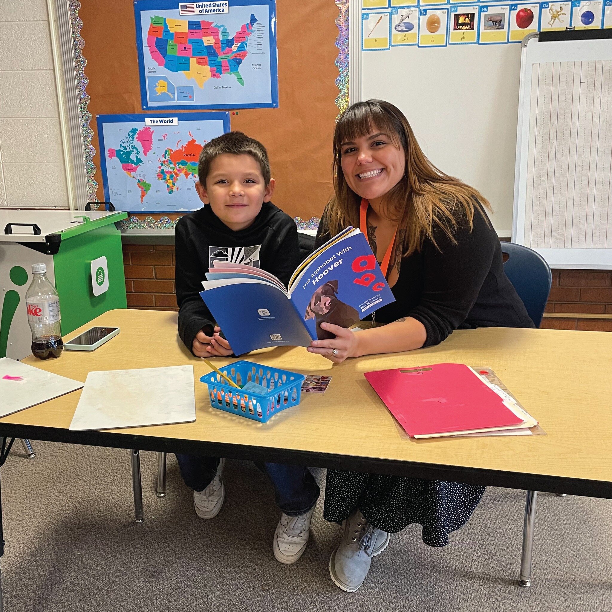 Reading Partners students are loving their new Alphabet With Hoover books! They were so excited to see Hoover on every page. We&rsquo;re grateful to make meaningful books that make learning to read fun!