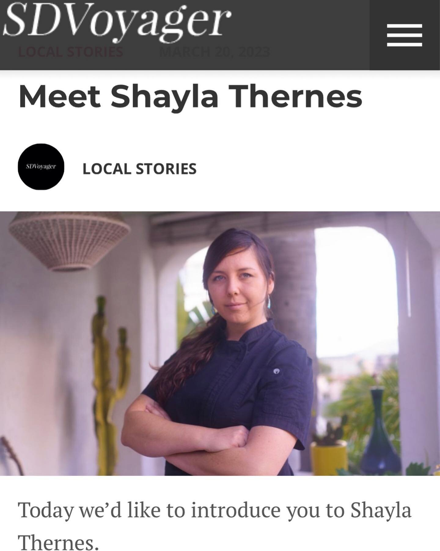 Thrilled to be included in @sdvoyagermag inspiring stories series! Thank you all for being a part of my journey. This is only the beginning, and I can&rsquo;t wait for all the deliciousness that is to come! You can read the full article by following 