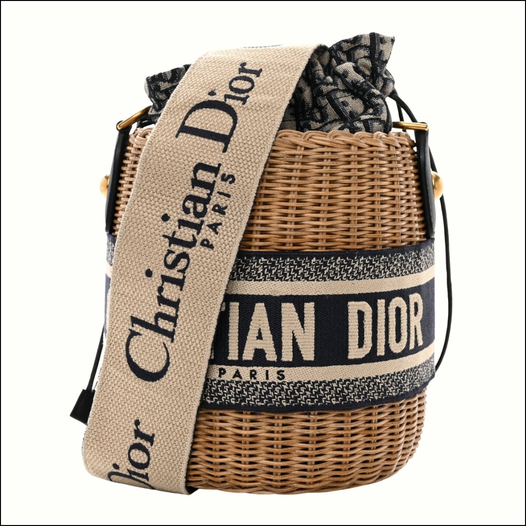 Christian Dior Wicker Bucket Bag