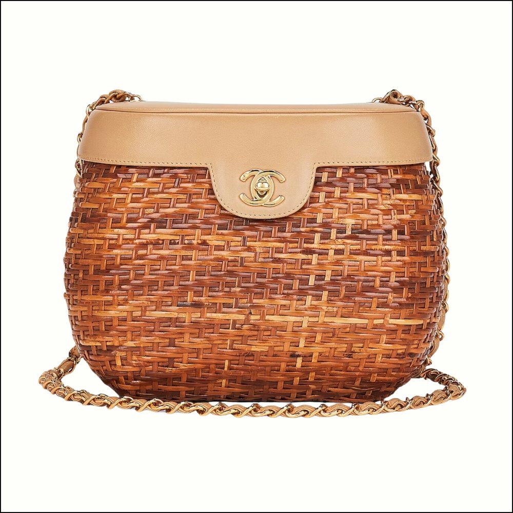 Chanel Vintage CC Wicker Basket Bag