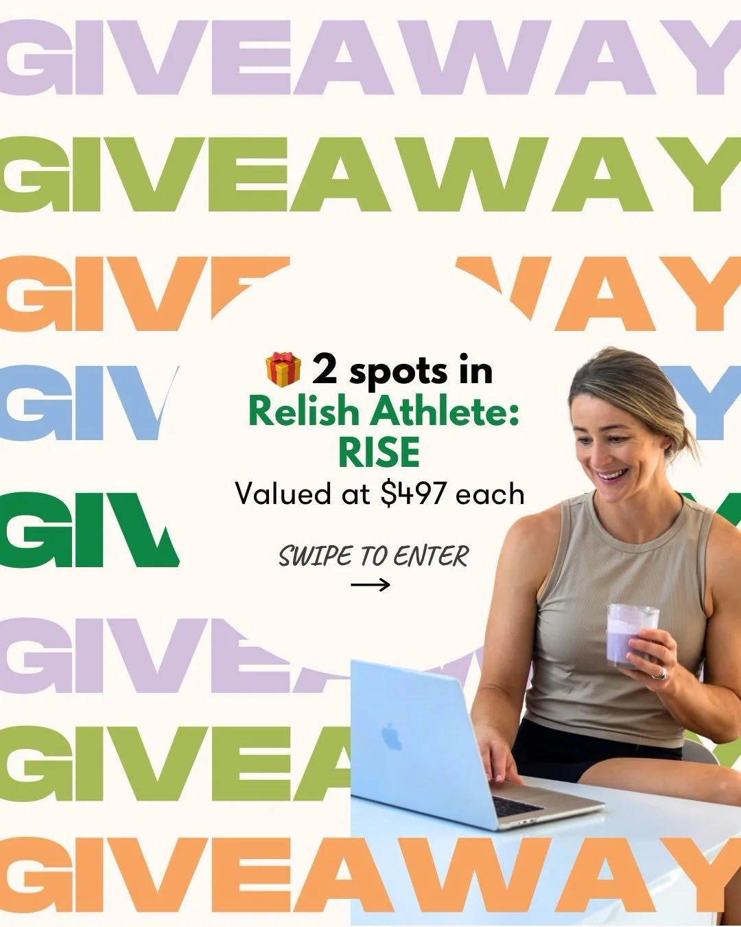🎁 GIVEAWAY, two spots in Relish Athlete: RISE up for grabs.
That&rsquo;s two full spots valued at $497 each, completely free.

RISE is my brand new 8 week live online program for young women aged 12 to 20 and their parents. Built around fuelling wel