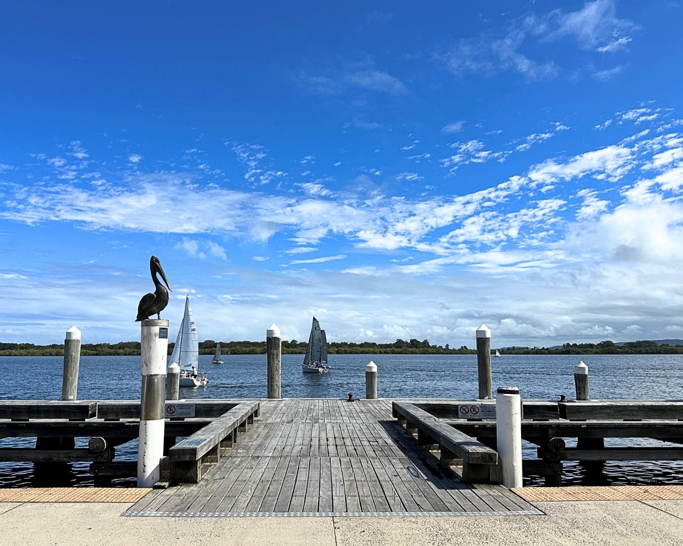 Welcome to Wharf! This is our view every day, join us for great food, views and service on the Richmond River. 

We serve Lunch &amp; Dinner every day and Breakfast Thurs-Mon. 

Book your table: https://www.wharfbarballina.com.au/book

#wharfbarballi