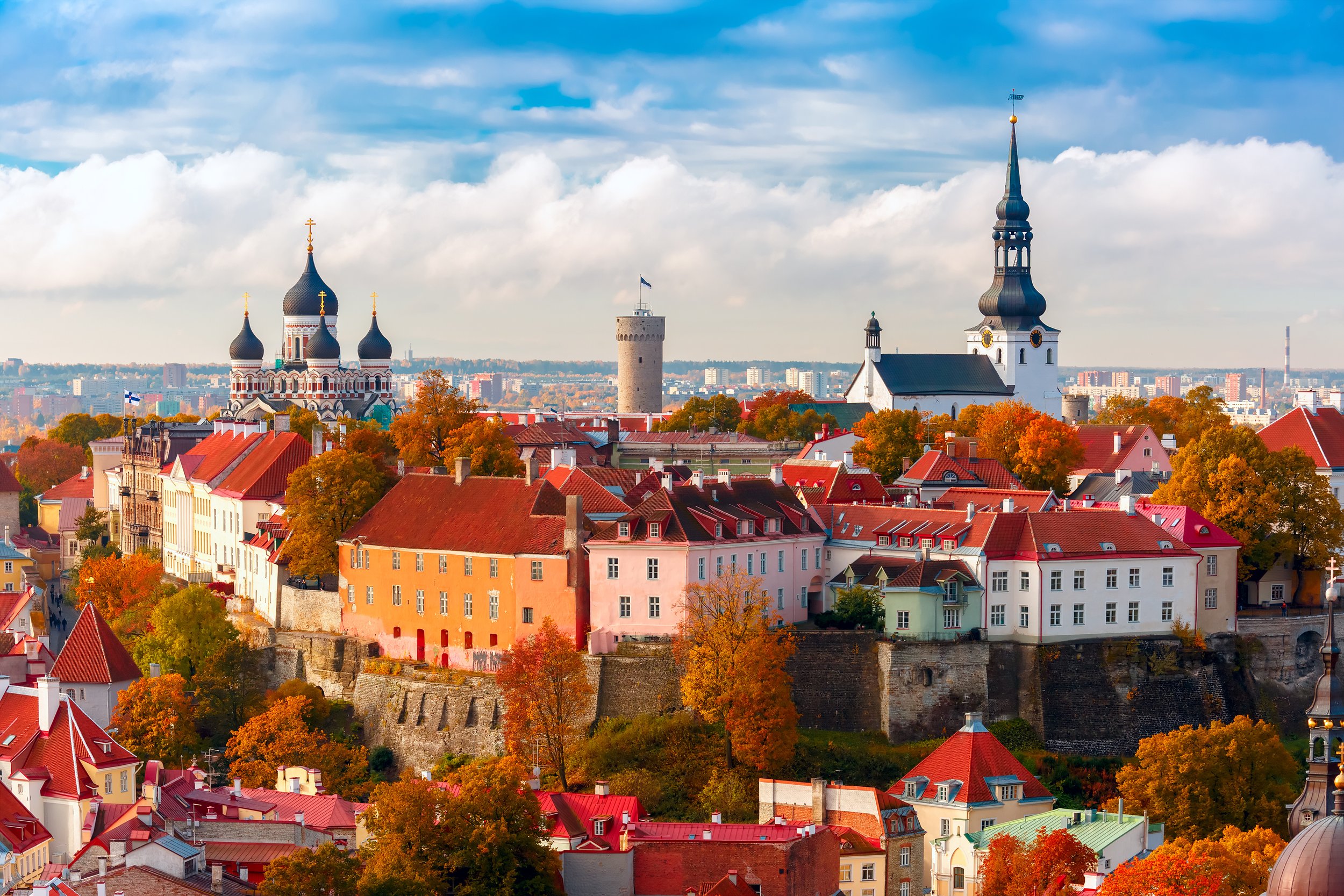 Panorama of Tallin in autumn