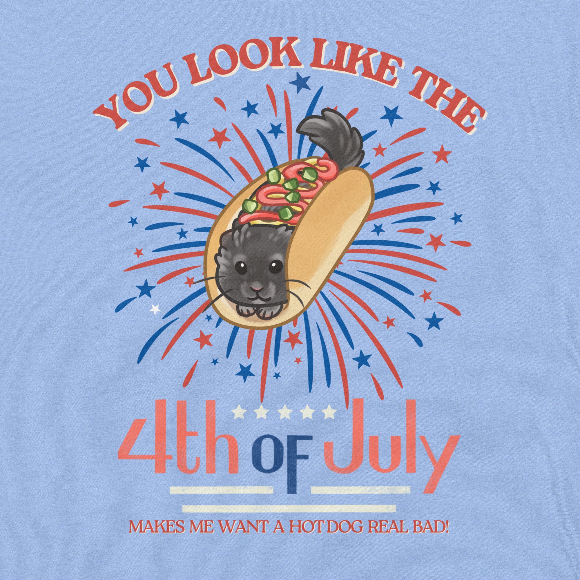 4th of July Hot Dog Faded Unisex t-shirt BLUE