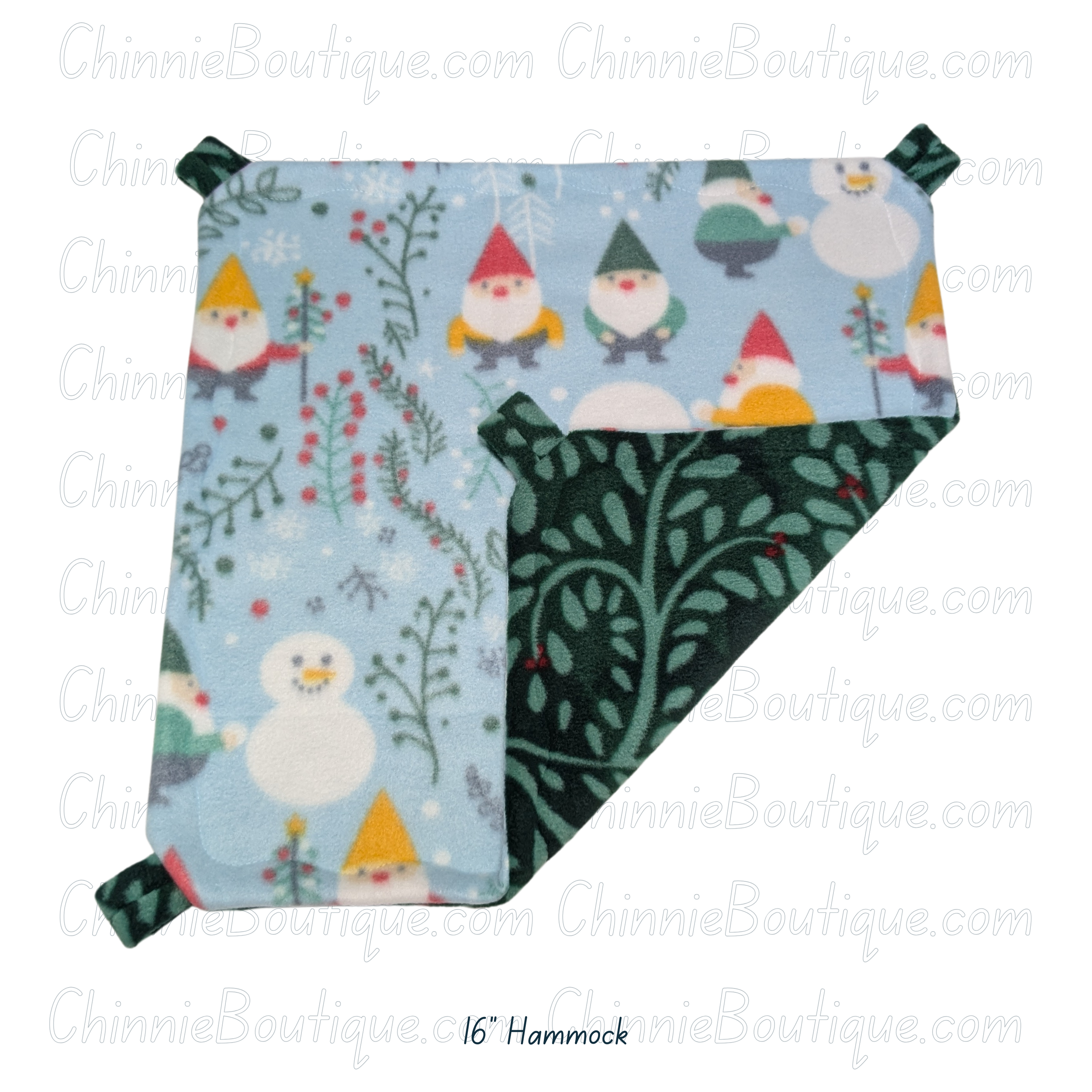 16" Holly Gnomes Fleece Hammock