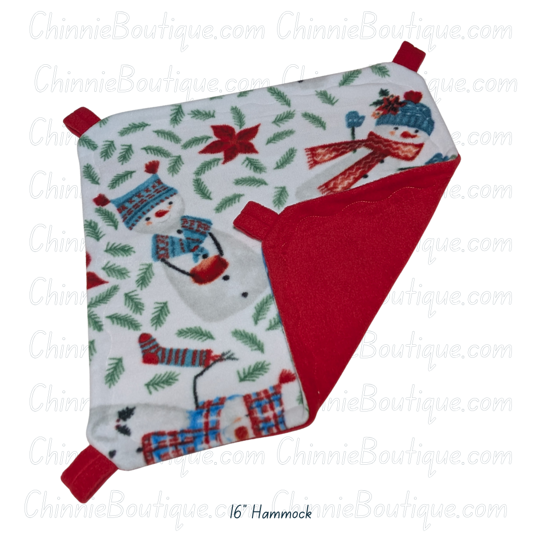 16" Red Snowmen Fleece Hammock
