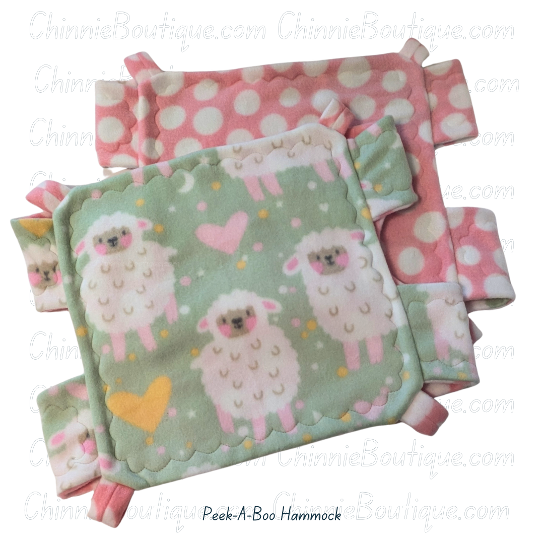 12" Peek-A-Boo Hammock - Green Sheep