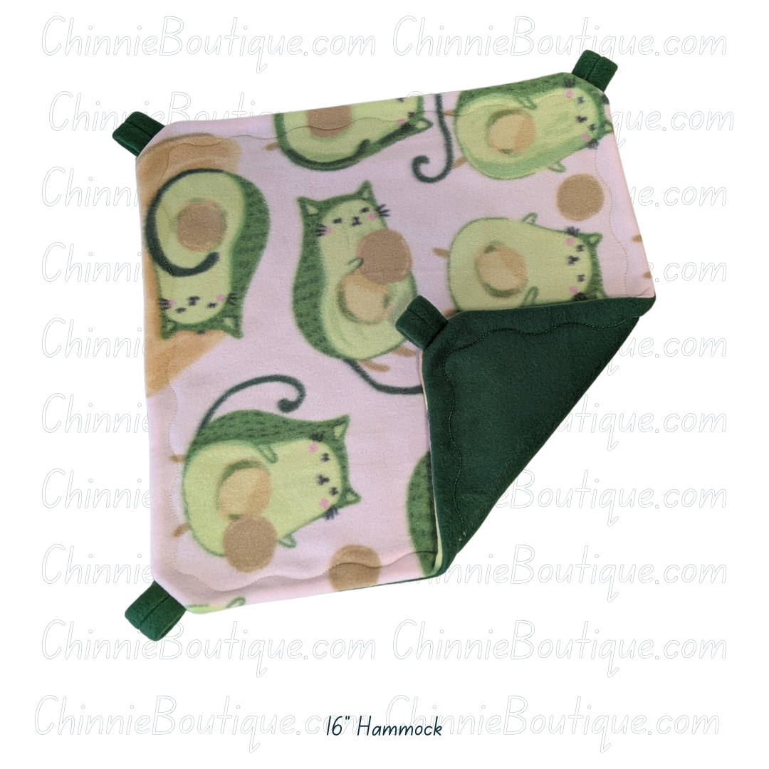 16" Avo-Gato Pink Fleece Hammock