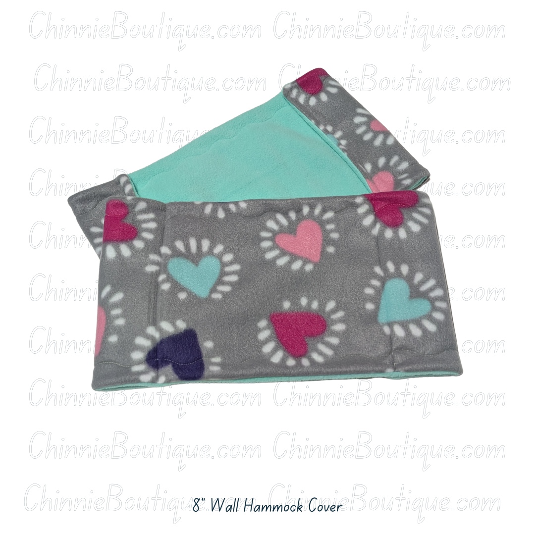 8" Minty Hearts Wall Hammock Cover