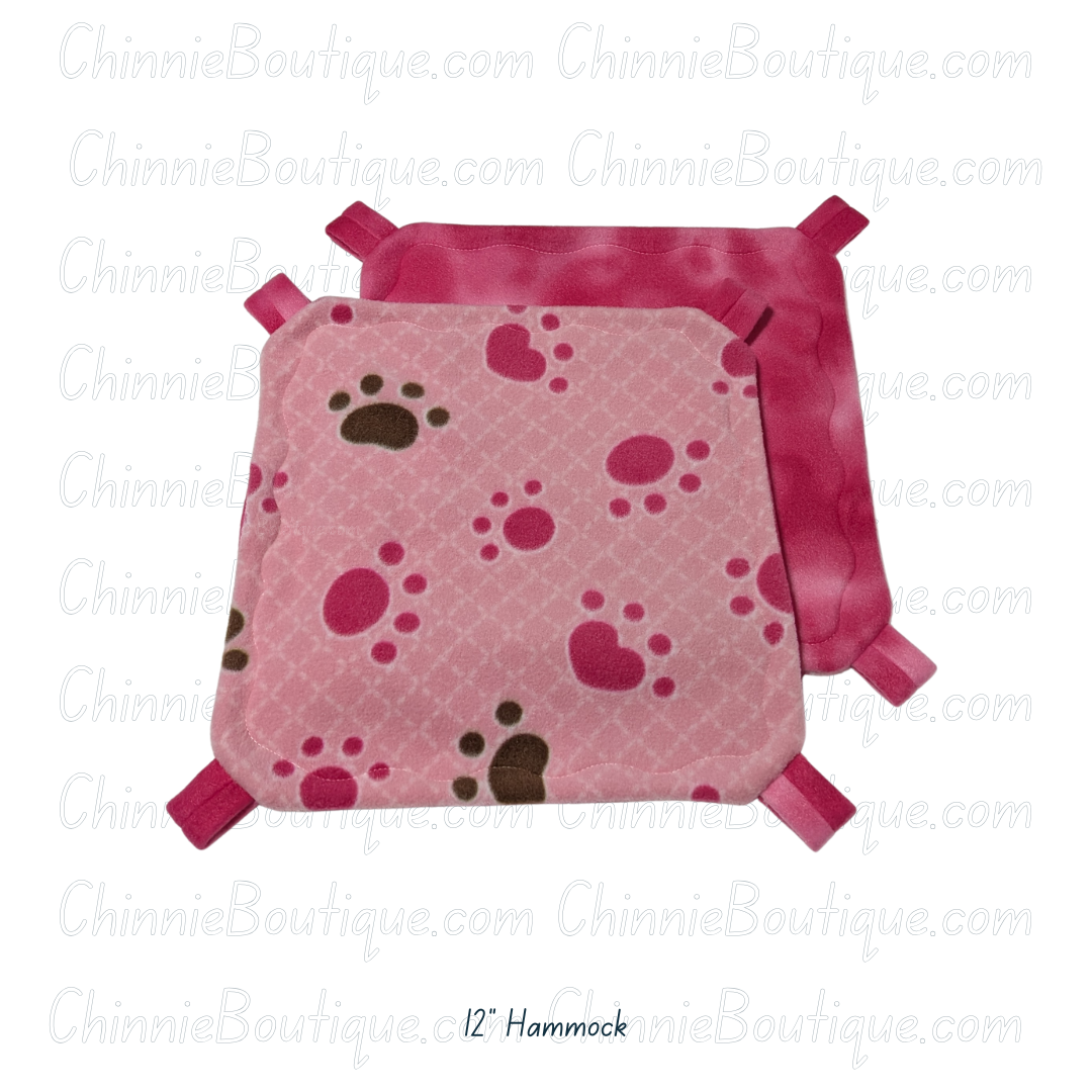 12" Pink Paws Hammock