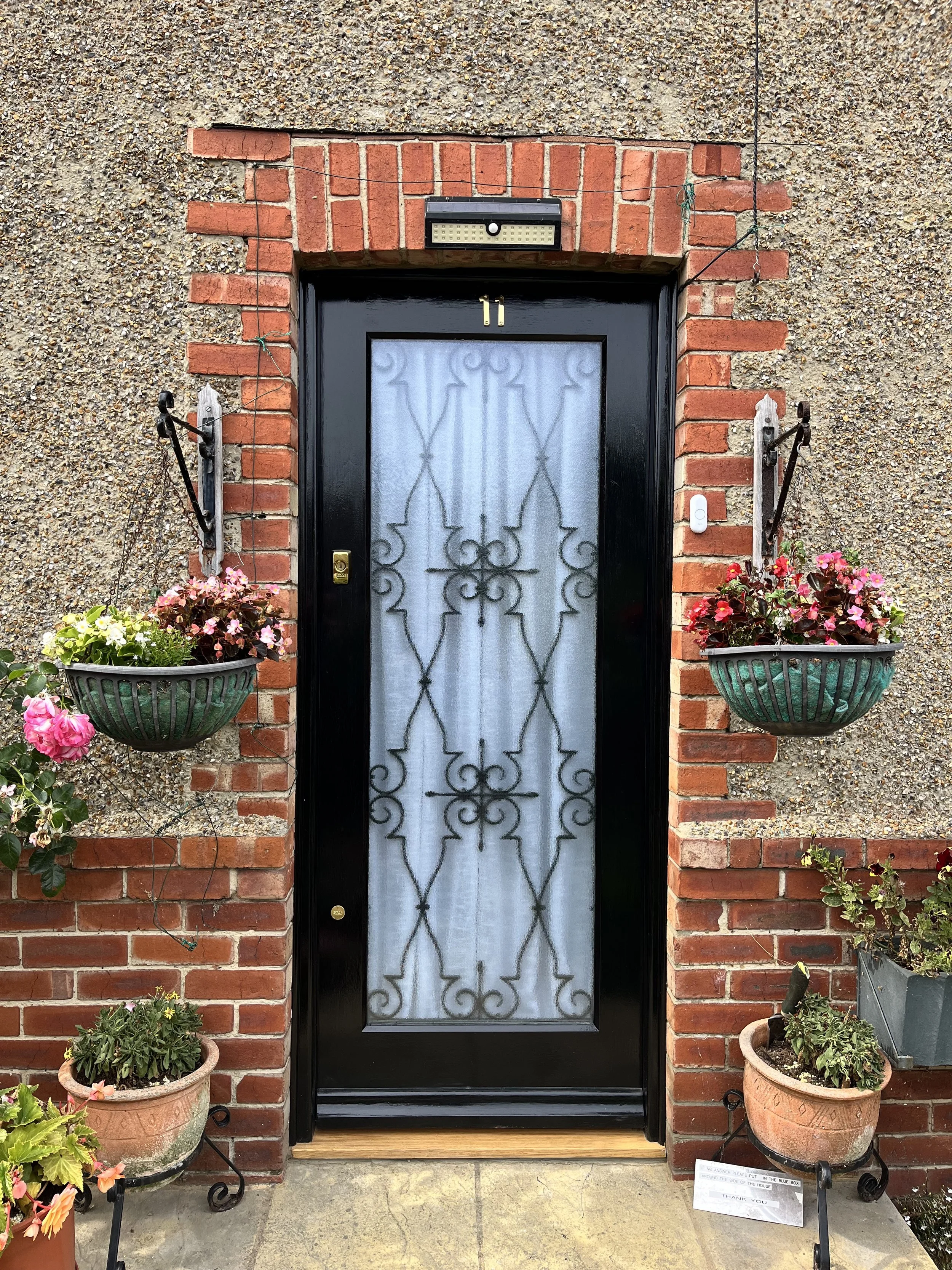 Painted black oak front door replacement