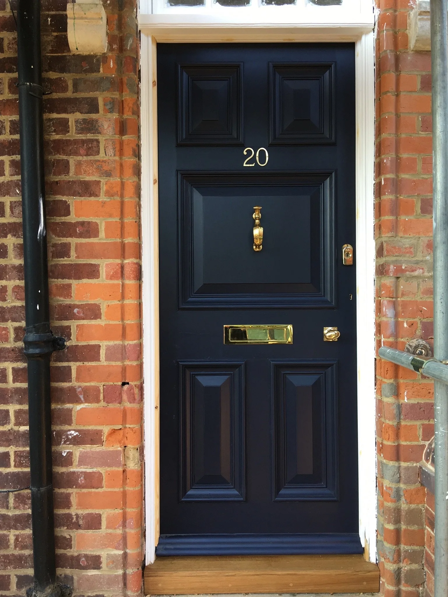 Painted pine 5-panel front door
