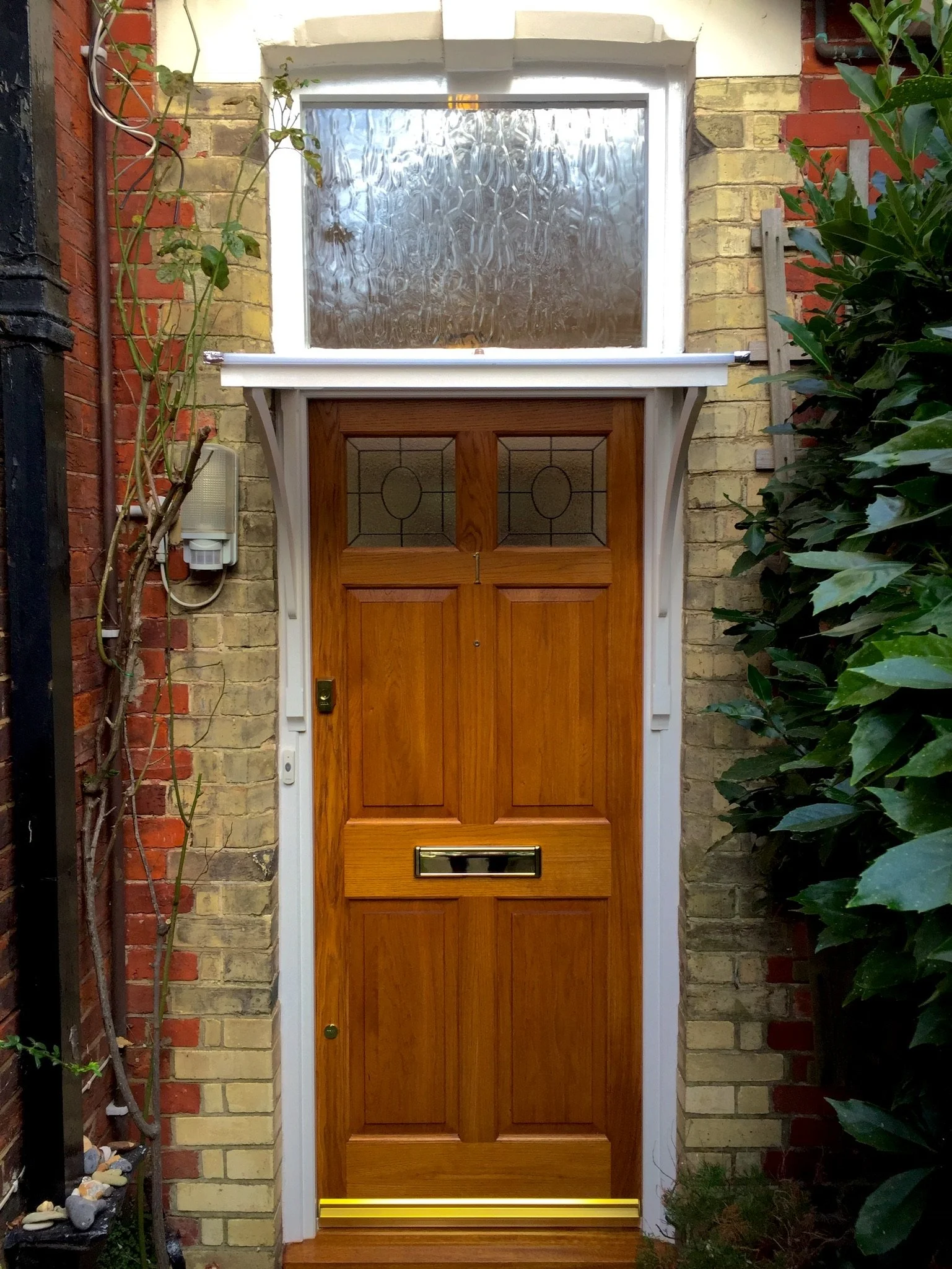 Oak 6-panel front door and story frame