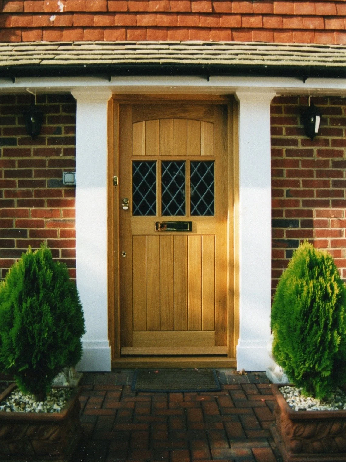 Oak T&G front door with glazed panels 