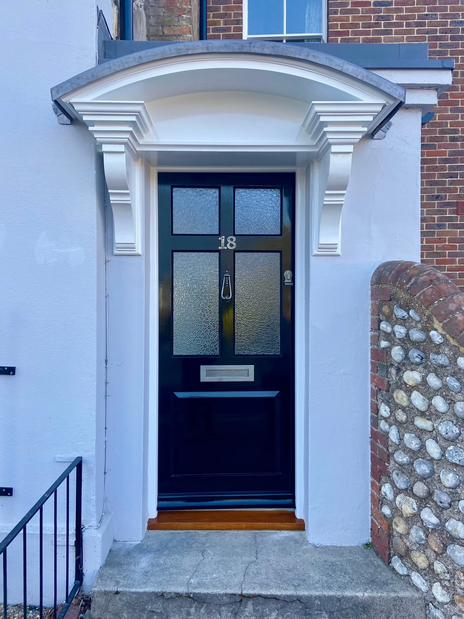 Painted black Accoya 6-panel front door 