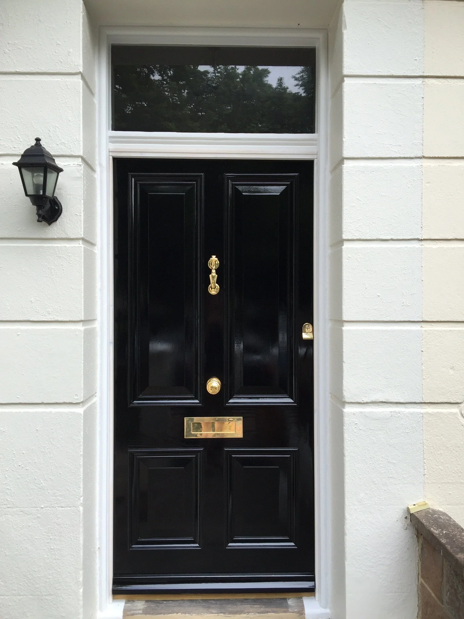 Black Accoya 4-panel front door