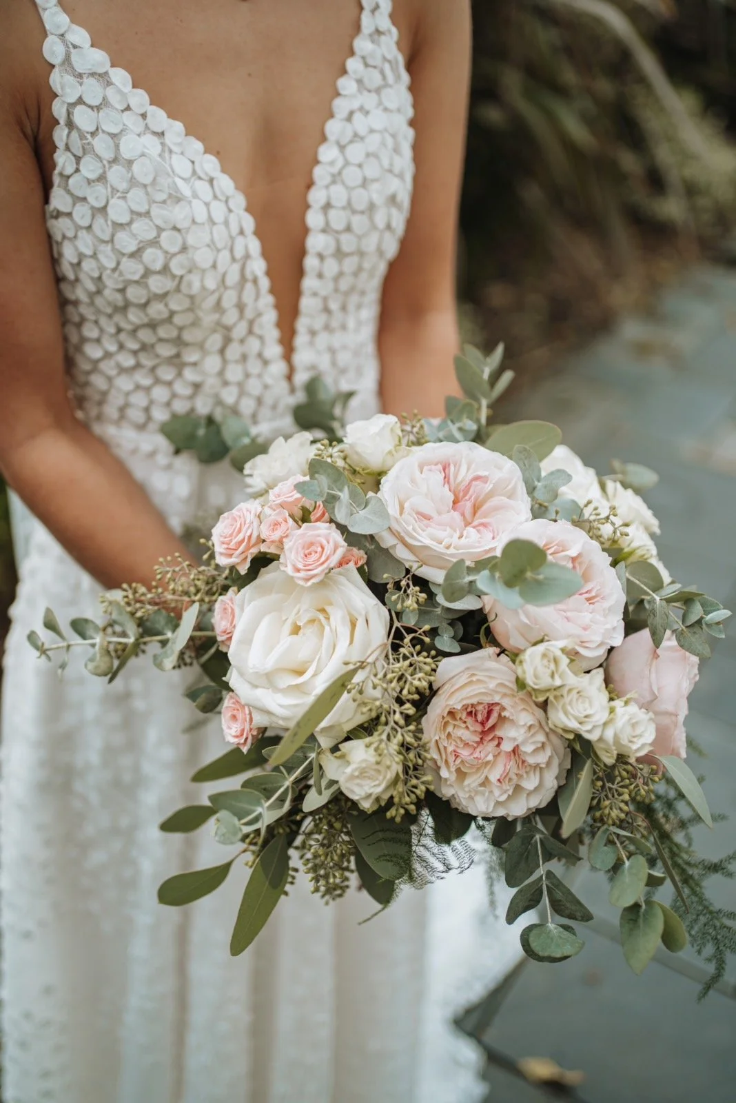 blush rose and soft green bouquet