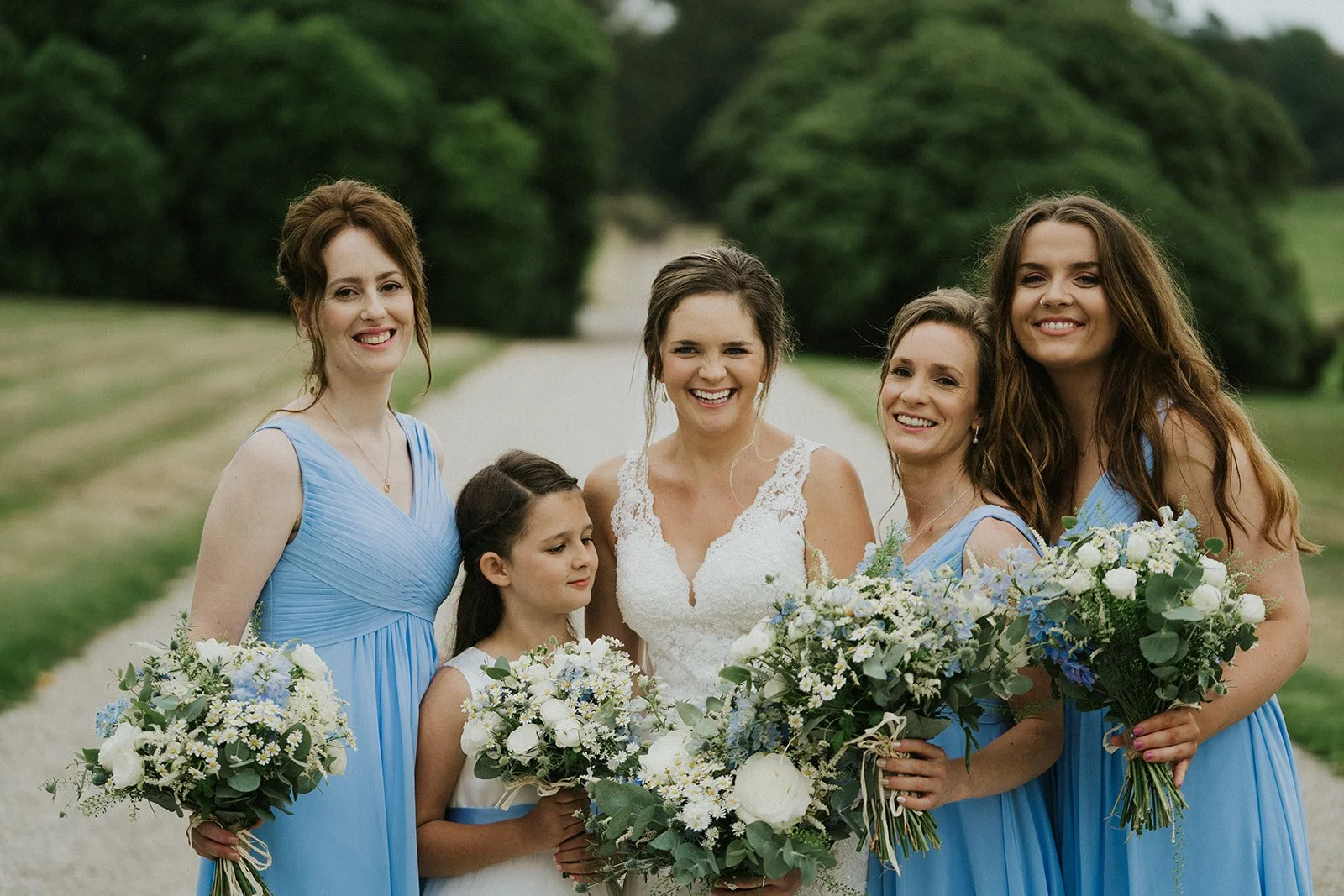 blue country wedding bouquets