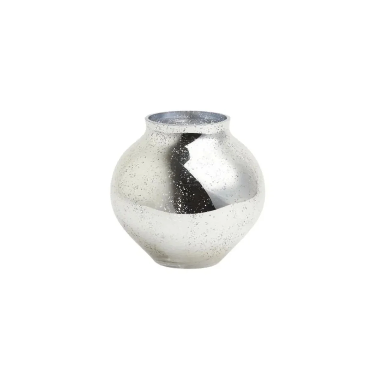 SMALL SILVER GLASS VASE - £5