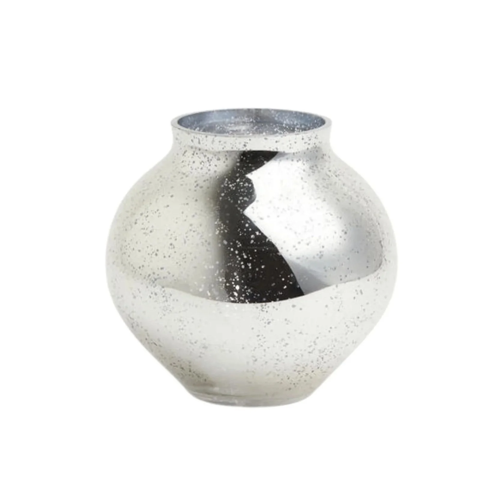 LARGE SILVER GLASS VASE - £15