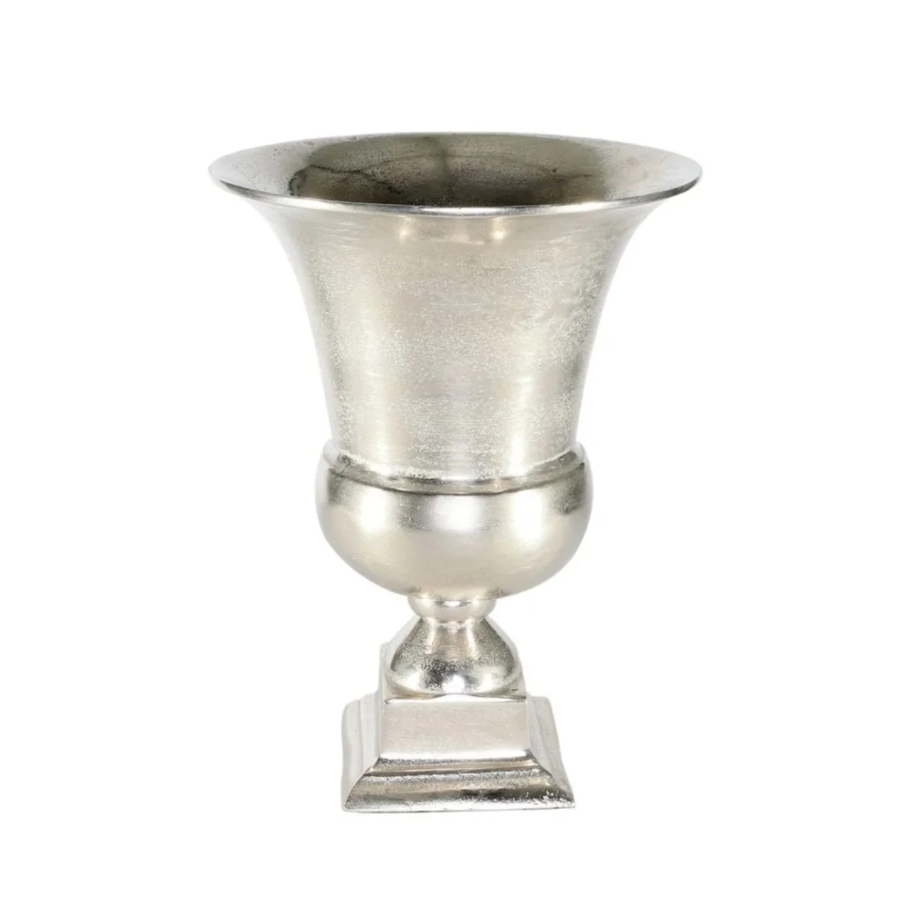 LIGHT SILVER FLOWER URN 32CM - £20