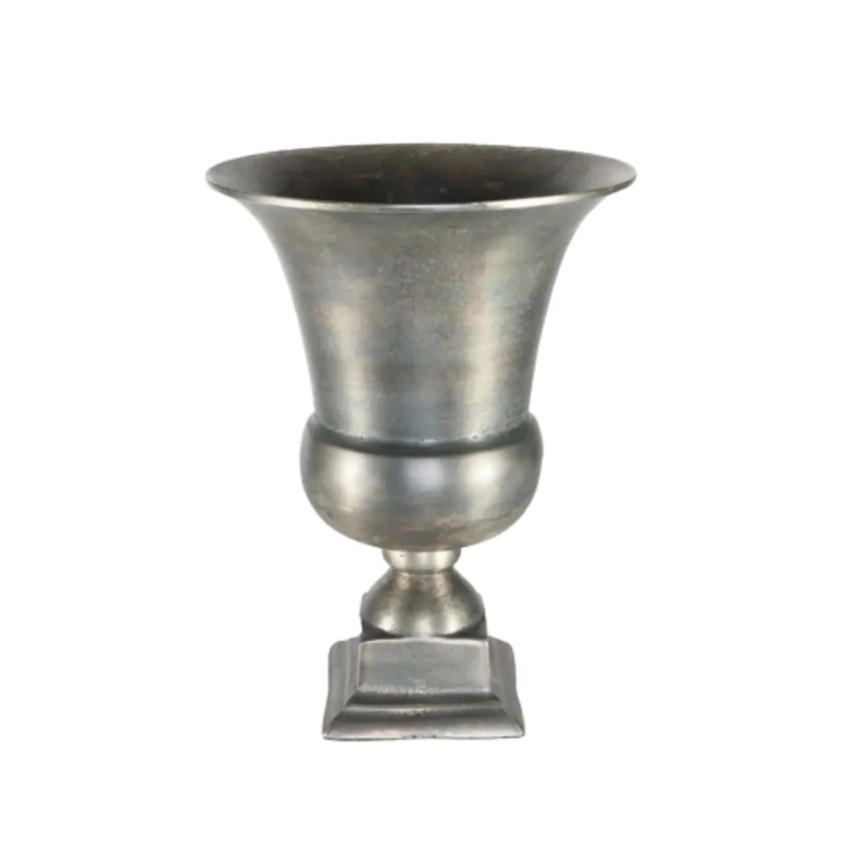 DARK SILVER FLOWER URN 32CM - £20