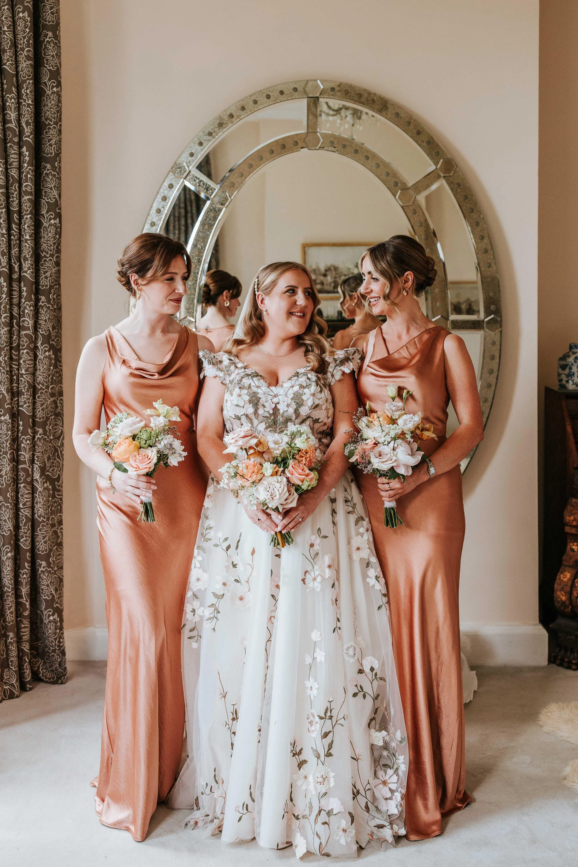 Peach wedding bouquets
