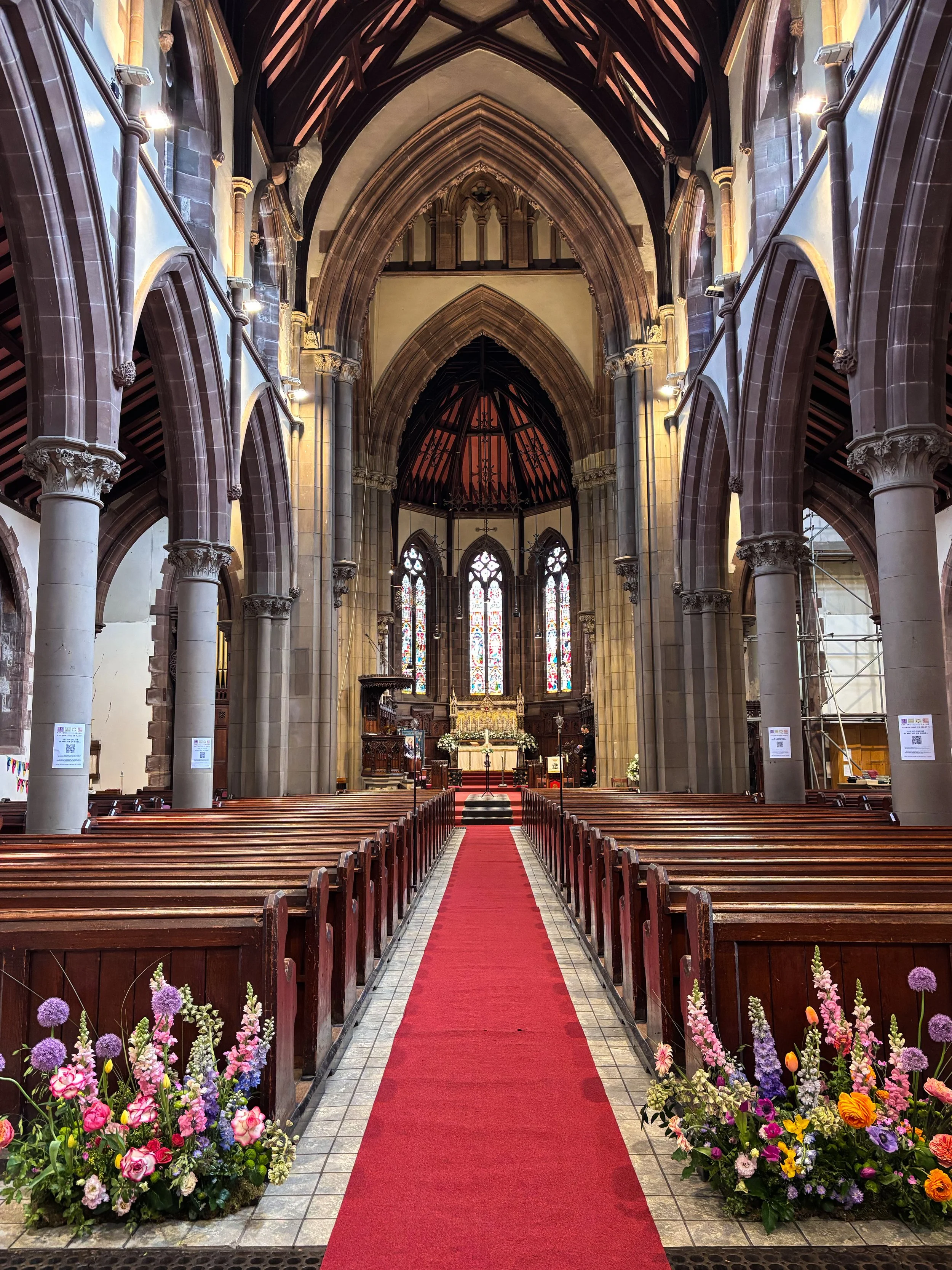church aisle meadows for spring wedding