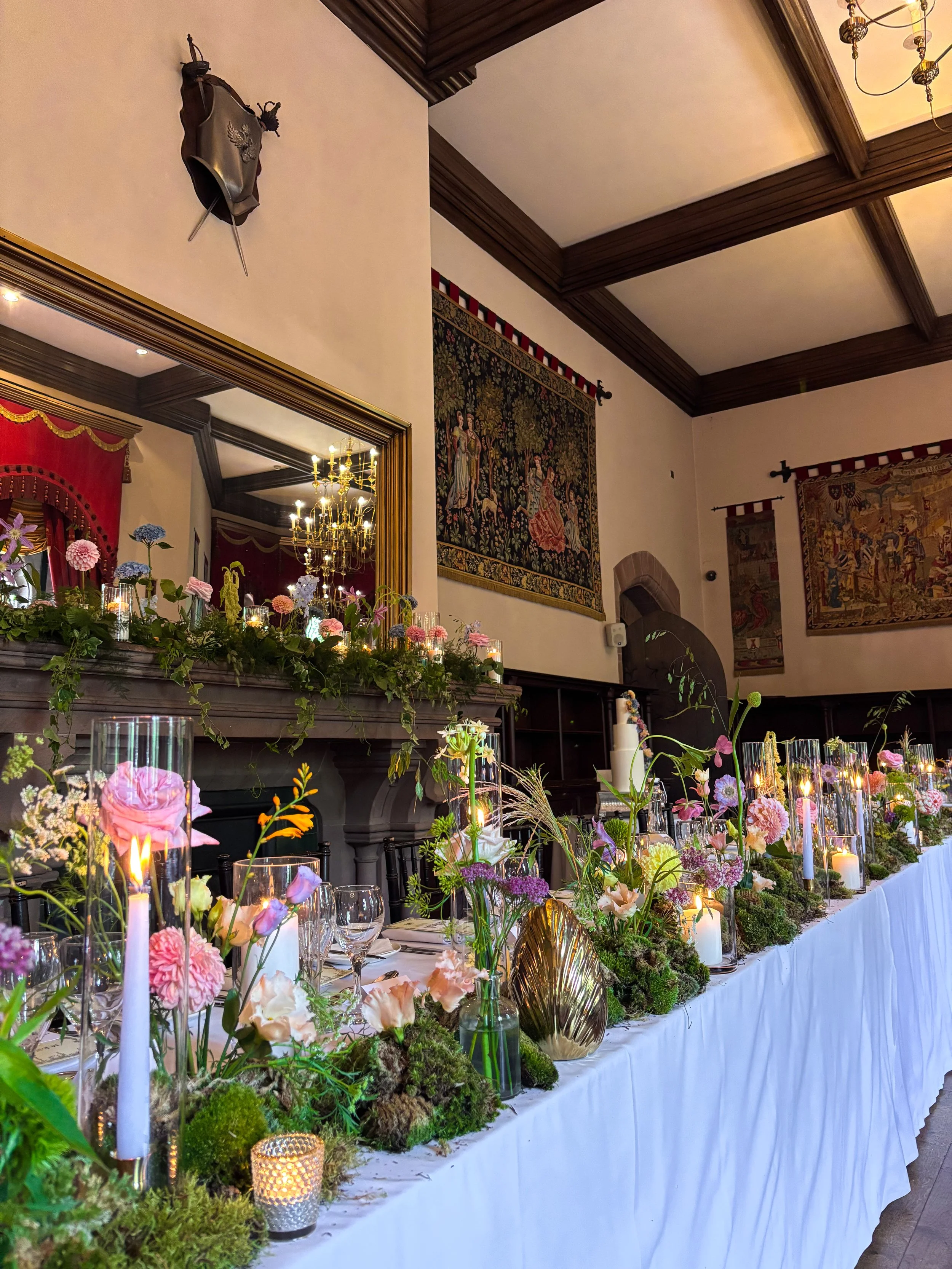 moss lord of the rings wedding table styling