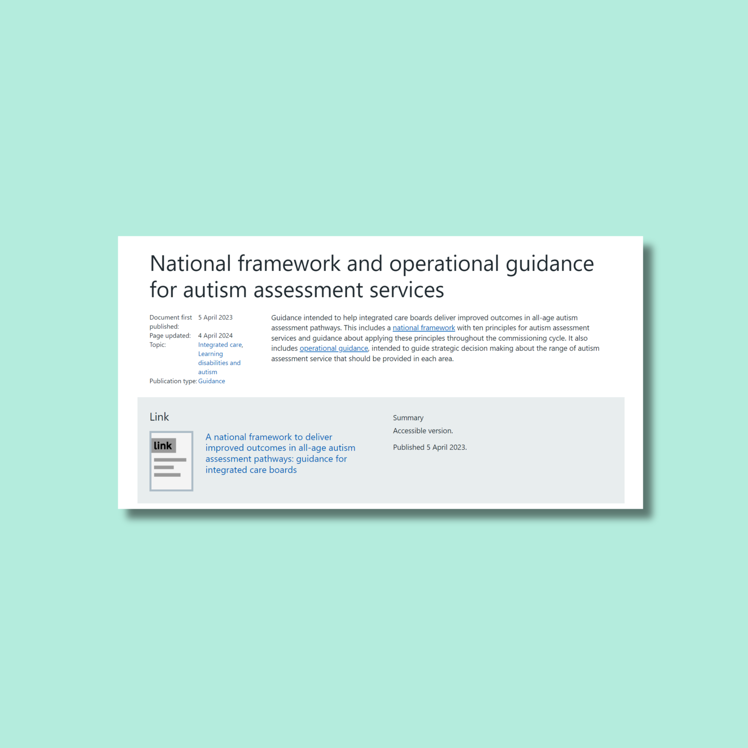 A National Framework to Deliver Improved Outcomes in All Age Autism Assessment Pathways Guidance for Integrated Care Boards.png