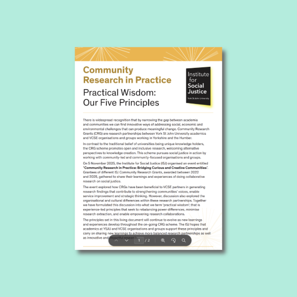 CRG (Community Research Group) practical wisdom: Our five principles