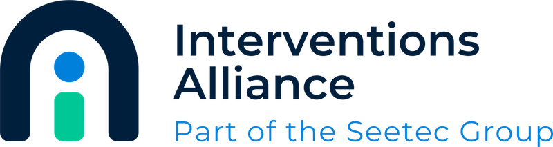 Logo of Interventions Alliance, part of the Seetec Group, featuring a stylized letter 'i' within an arch.