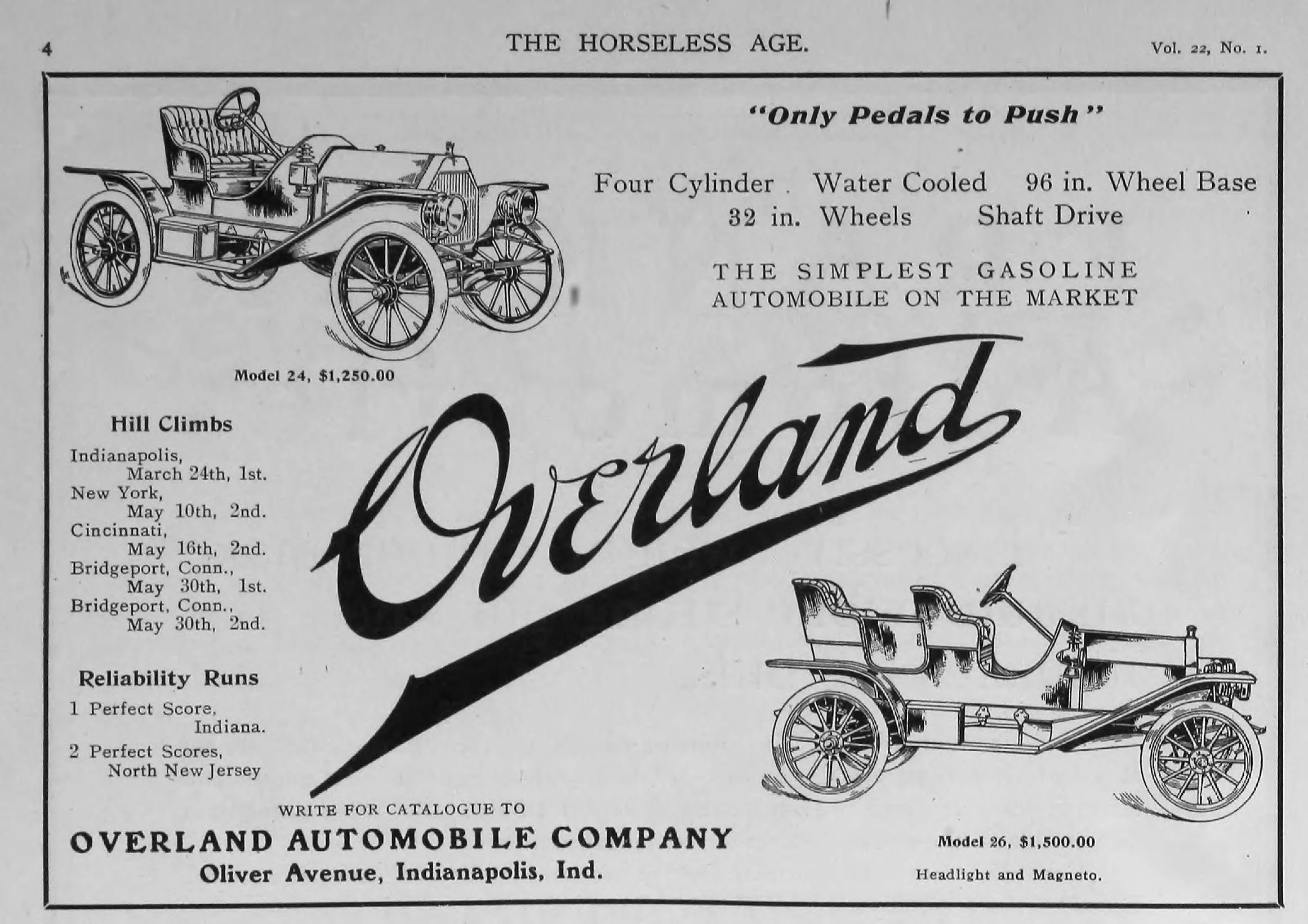 The Overland Auto Company, 19031926 — Vinmotive