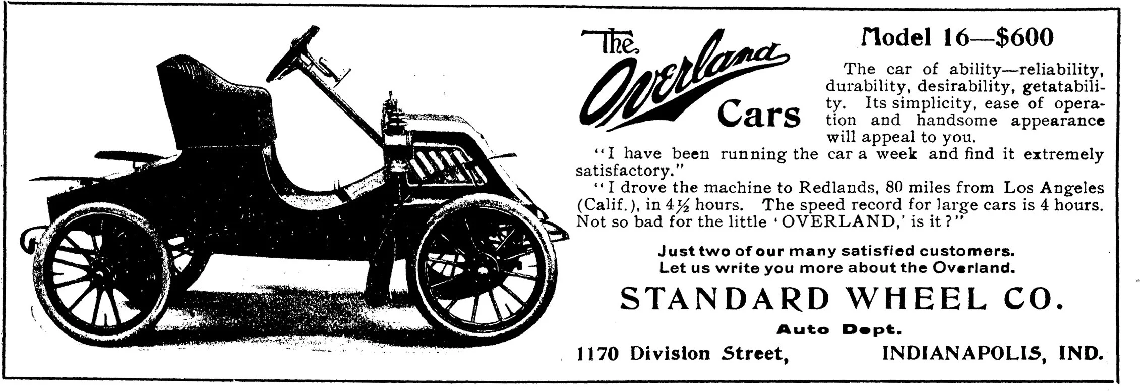 The Overland Auto Company, 19031926 — Vinmotive