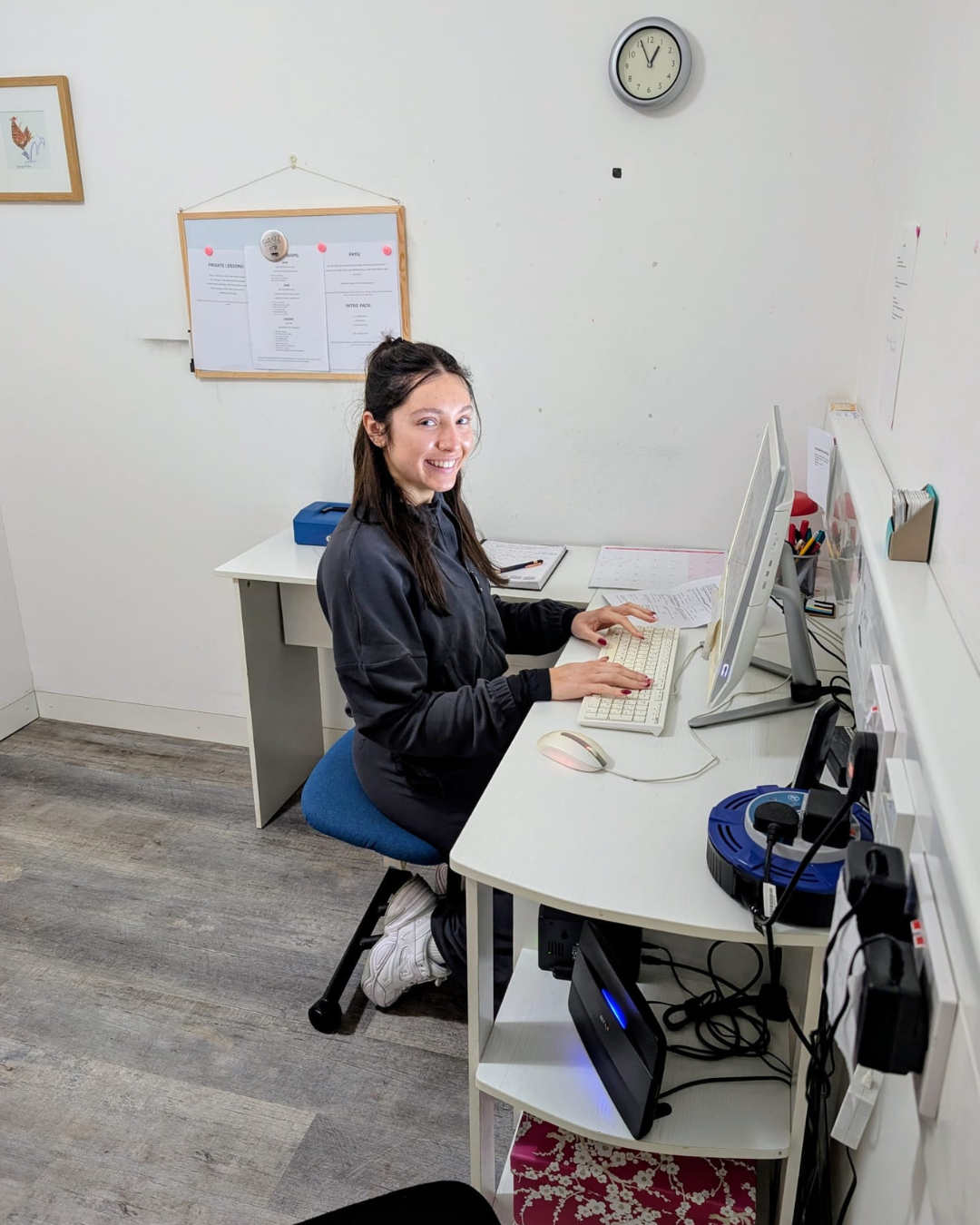 Apprentice teacher Ellie in our office