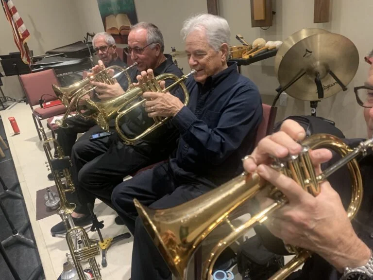 Brass section of the The Suncoast Jazz Ambassadors Big Band