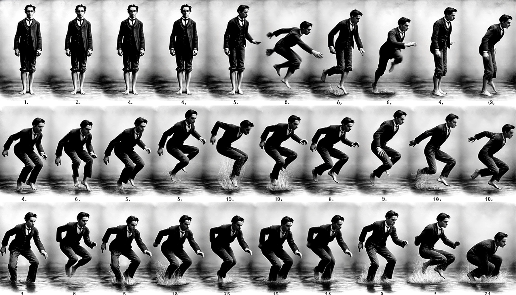DALL·E 2023-11-23 01.23.17 - A sequence of images in the style of Eadweard Muybridge, depicting a character facing the camera while performing the following actions_ 1. Arms mimic.png