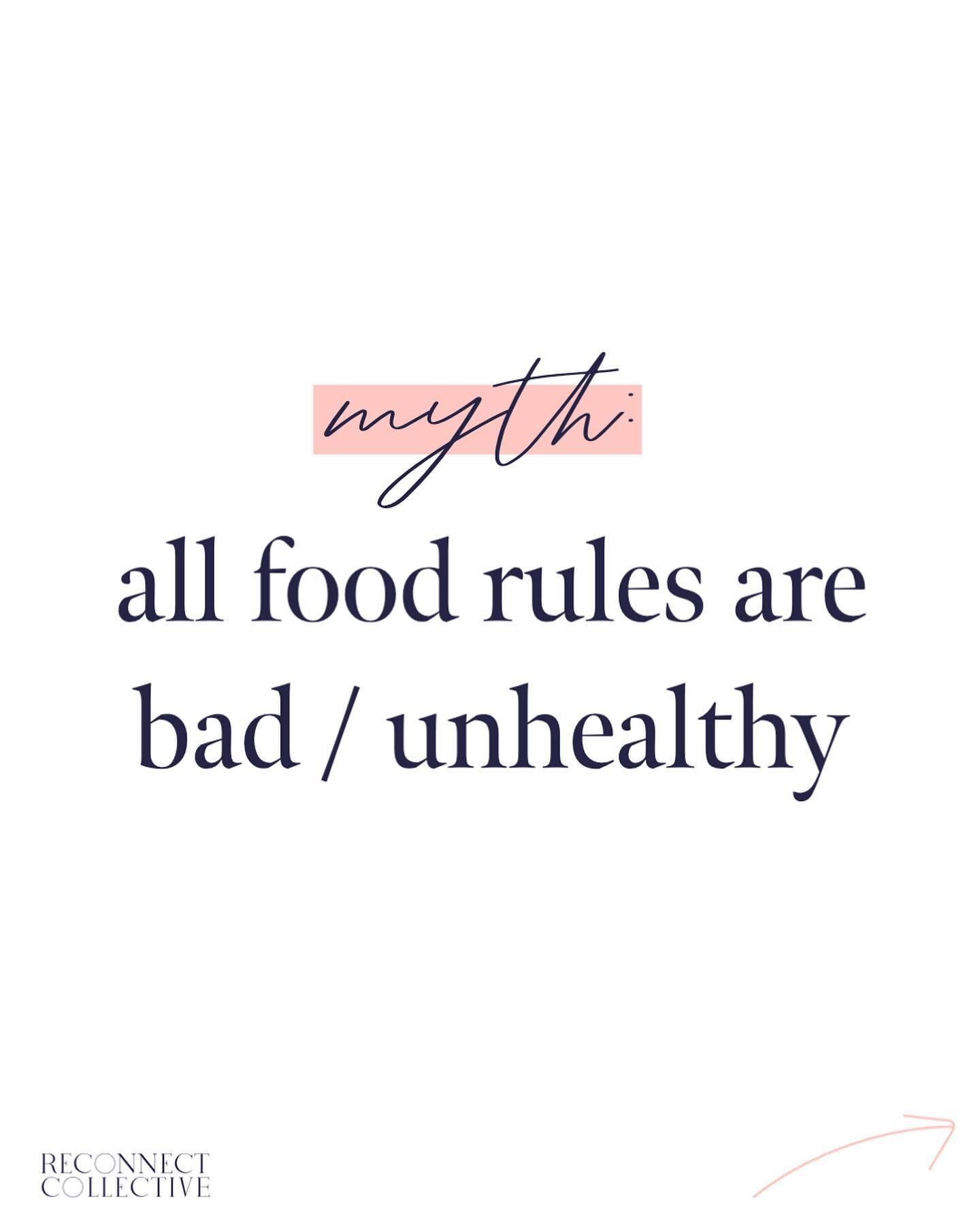 unpopular opinion: food rules *can* be healthy.

it&rsquo;s certainly true that a LOT of food rules are rooted in fear.

but it&rsquo;s possible &mdash; and HEALTHY &mdash; to form rules rooted in love and respect for yourself 💚

do you agree? do yo